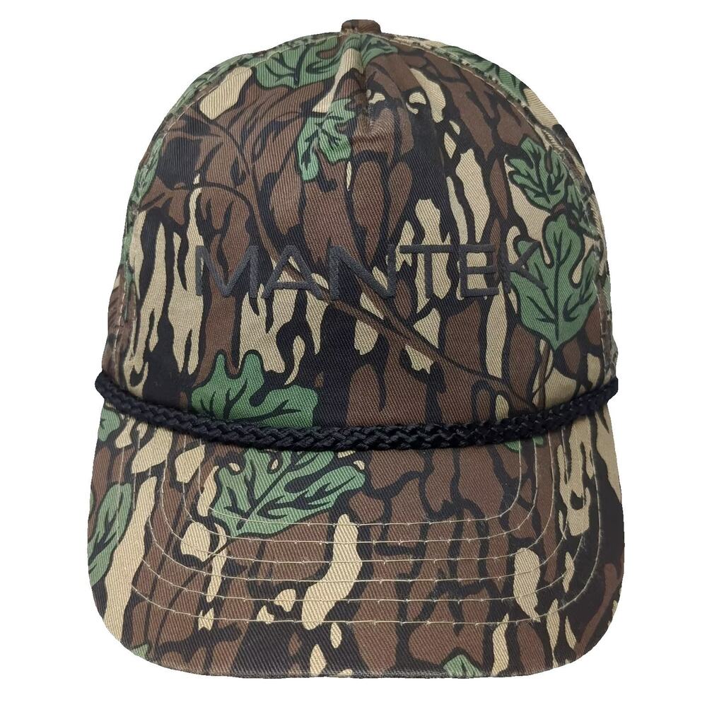 Cobra Caps 5 Panel Hat Brown Green OS Camouflage Adjustable Rope Snapback